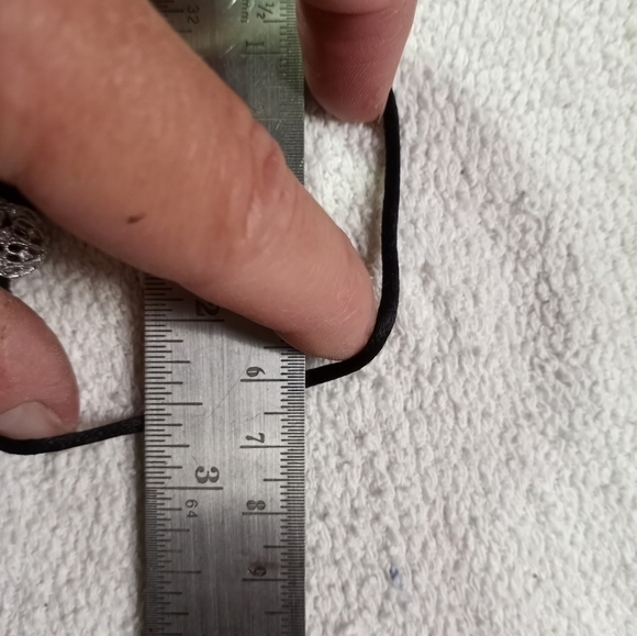 Silvertone Crystal Ball on black silk cord bracelet - Picture 2 of 5